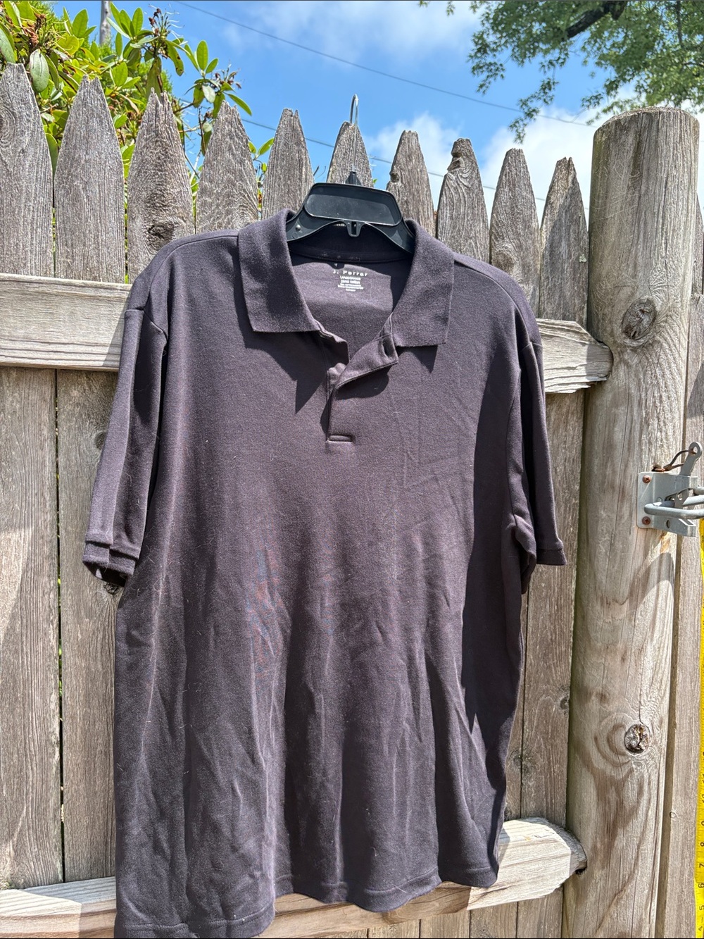 J. Ferrar large black Pima cotton polo.